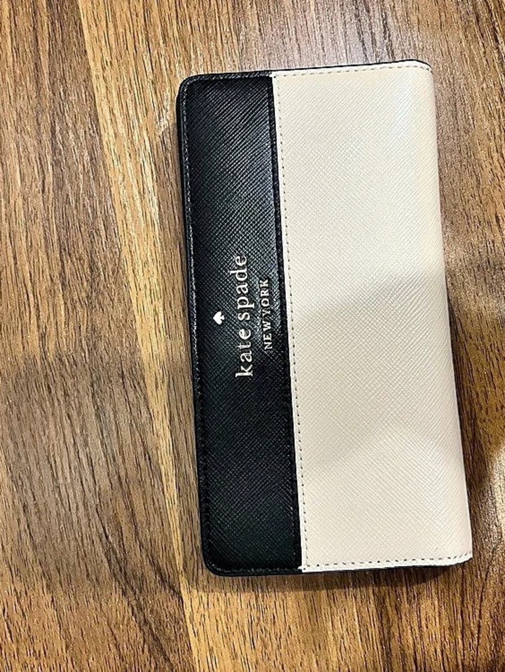 Kate Spade Color-Block Wallet in Black & Cream
